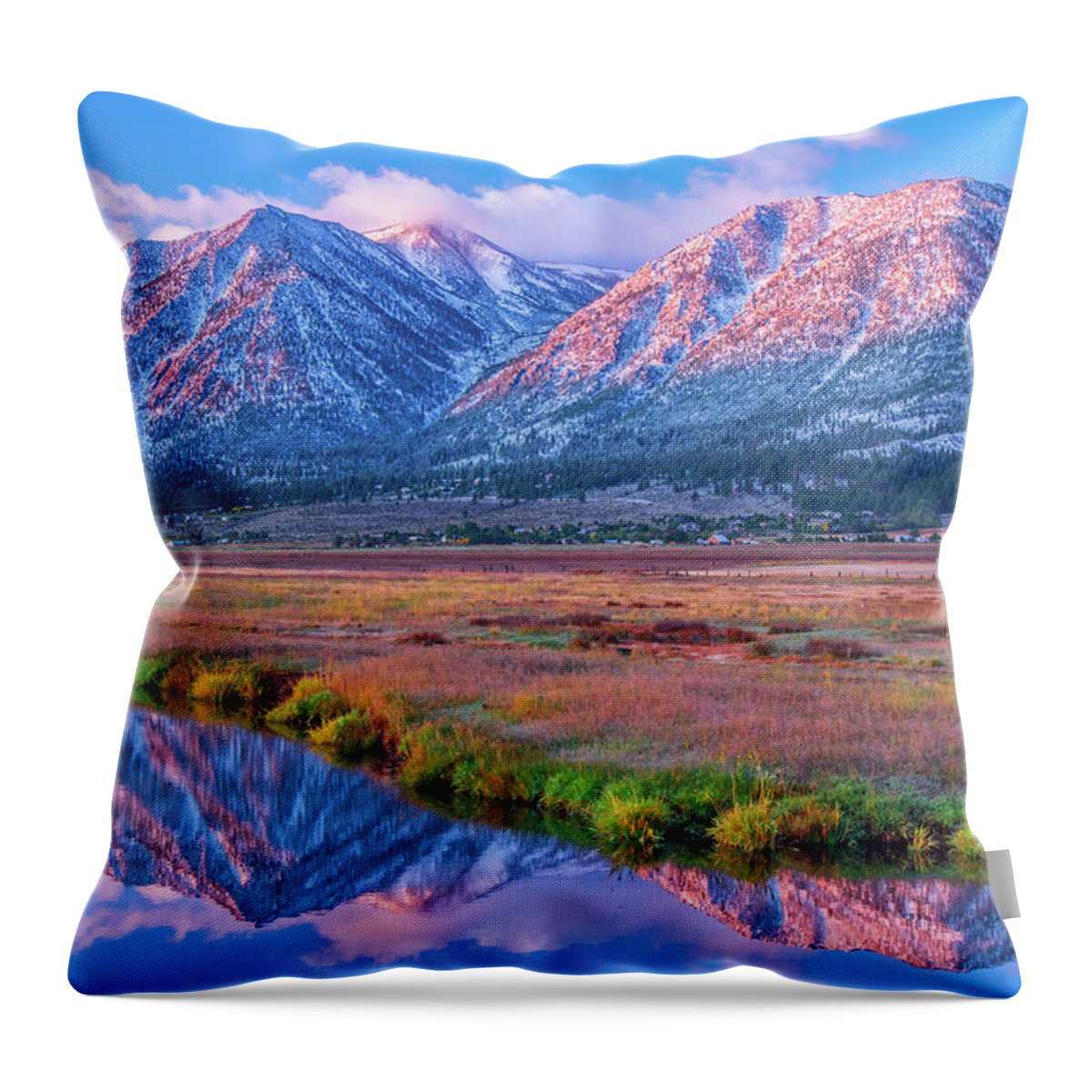 Landscape Throw Pillow featuring the photograph Job's Peak Reflection by Marc Crumpler
