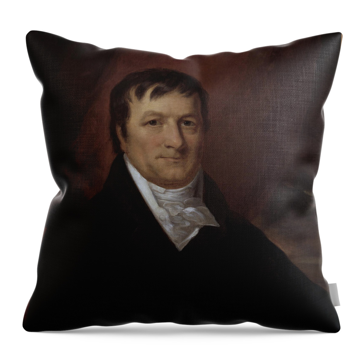 John Jacob Astor Throw Pillow featuring the painting John Jacob Astor Portrait - By John Wesley Jarvis by War Is Hell Store