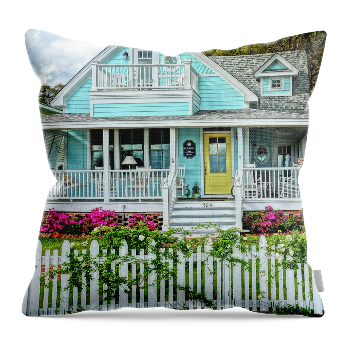 Historic Home Throw Pillow featuring the photograph John McKeithan House by Don Margulis