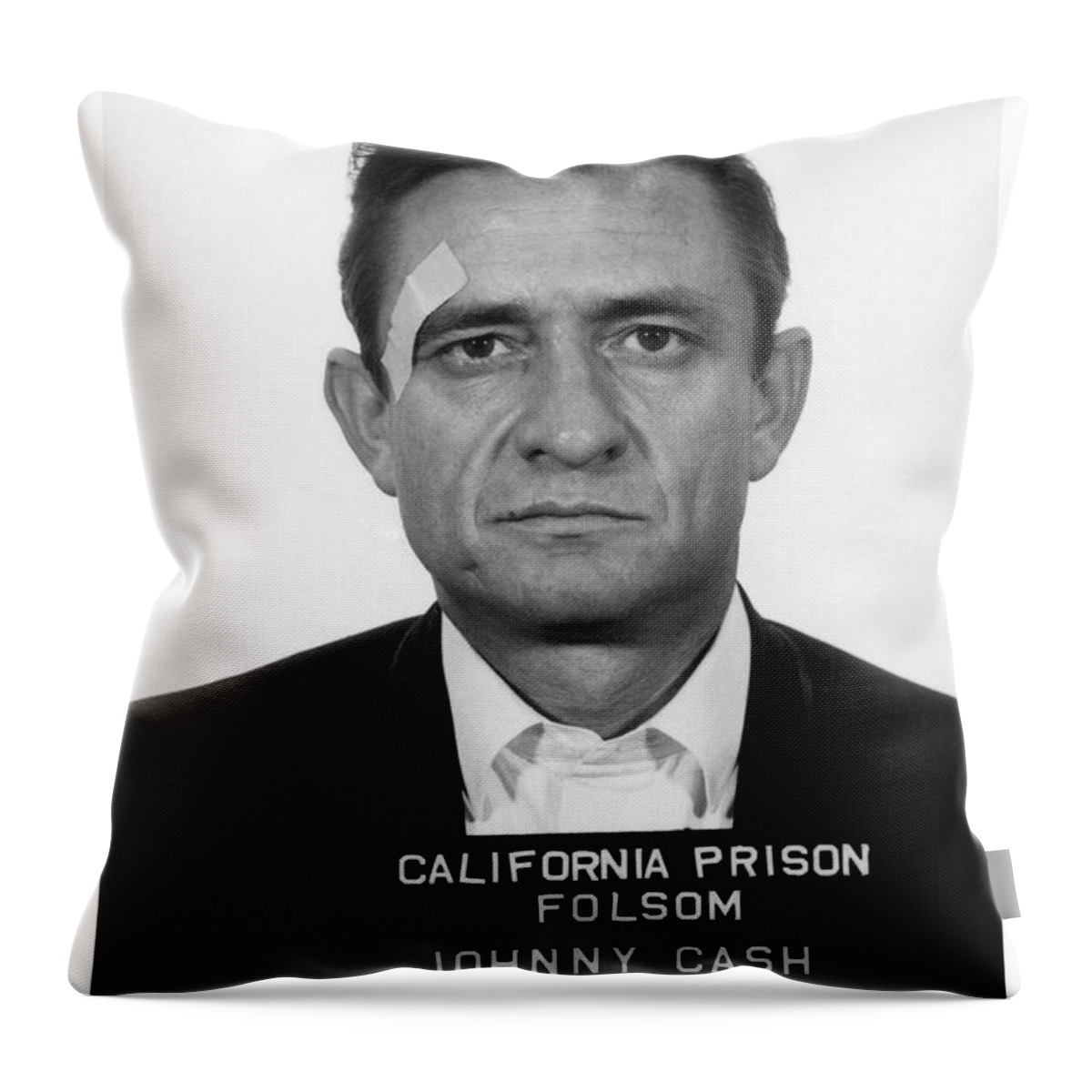 #faatoppicks Throw Pillow featuring the photograph Johnny Cash Mugshot by Jon Neidert