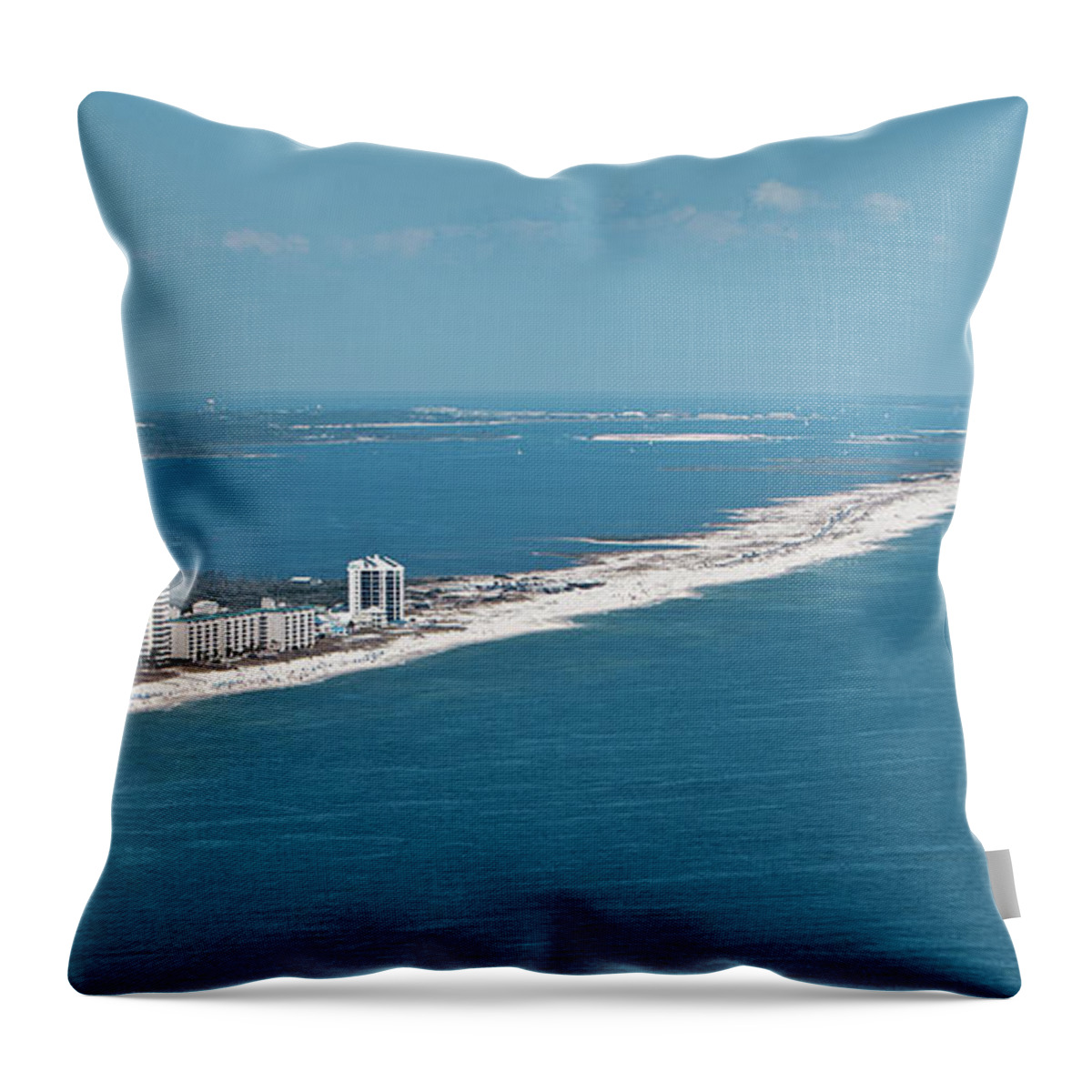 Johnson Beach Throw Pillow featuring the photograph Johnson Beach by Gulf Coast Aerials -