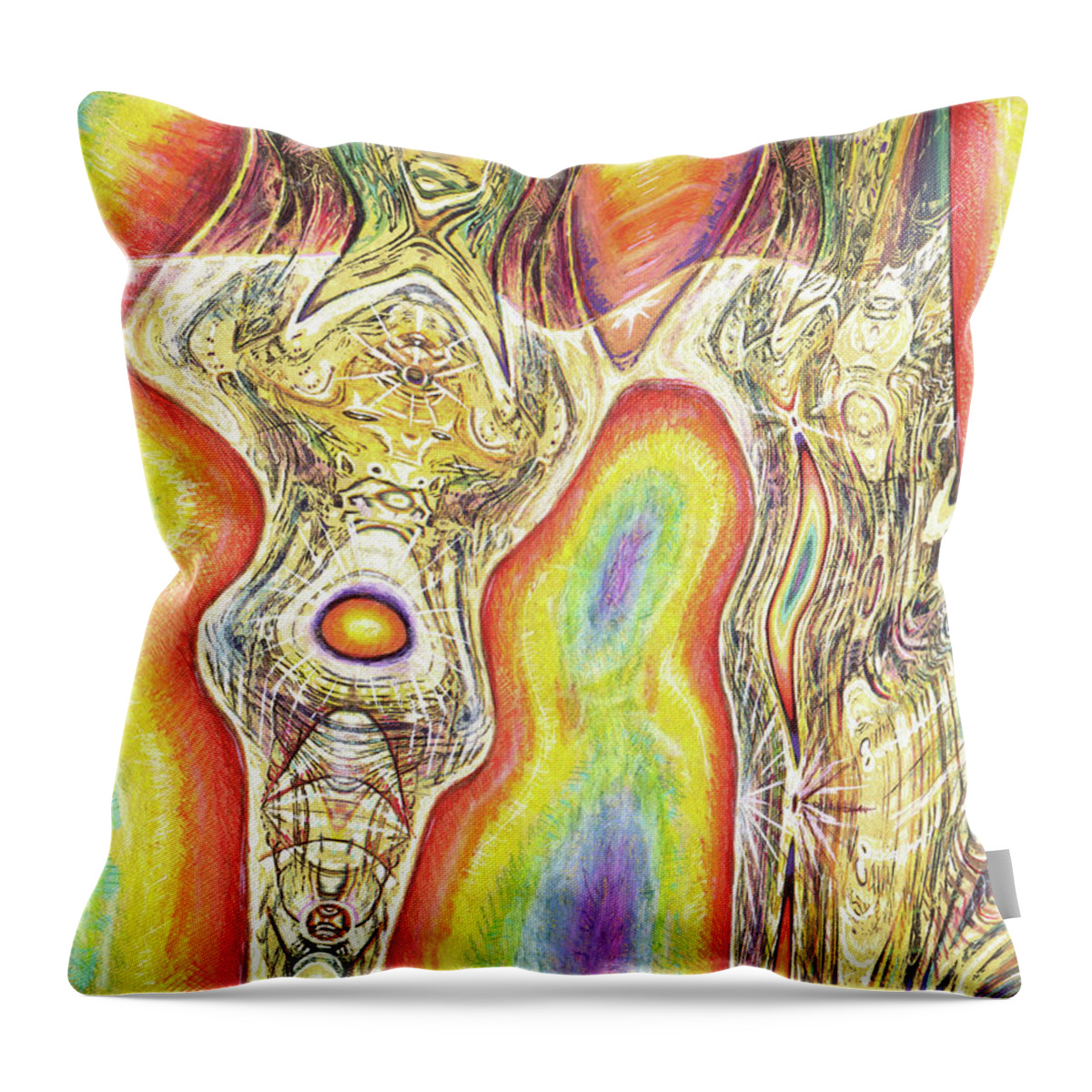 Collage Throw Pillow featuring the painting Juice by Jeremy Robinson
