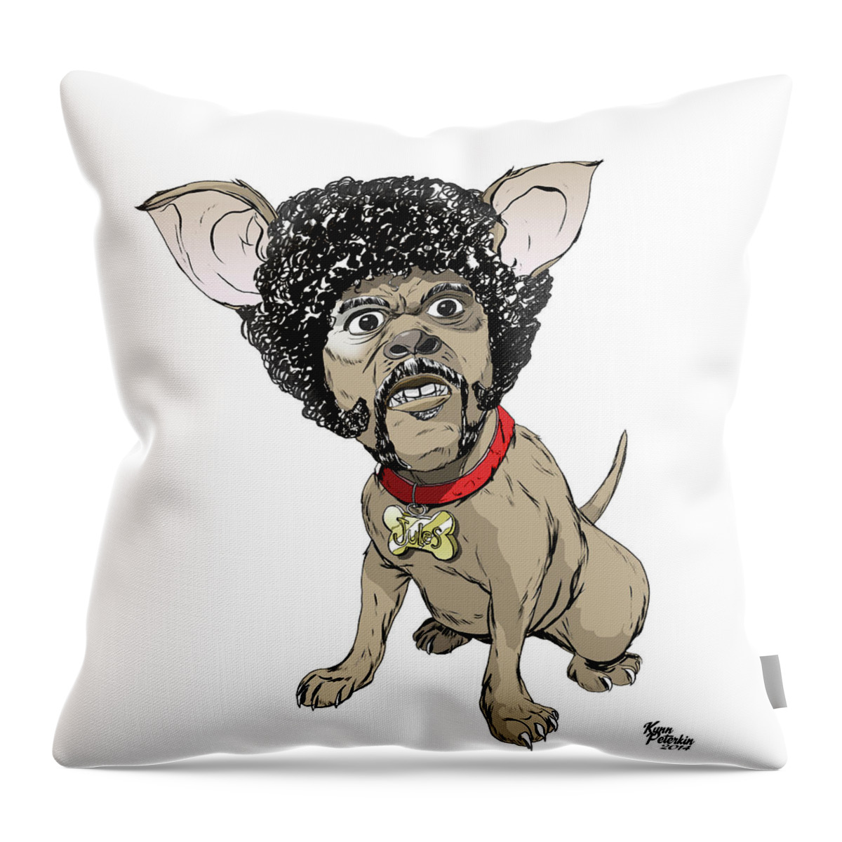 Chihuahua Throw Pillow featuring the digital art Jules by Kynn Peterkin