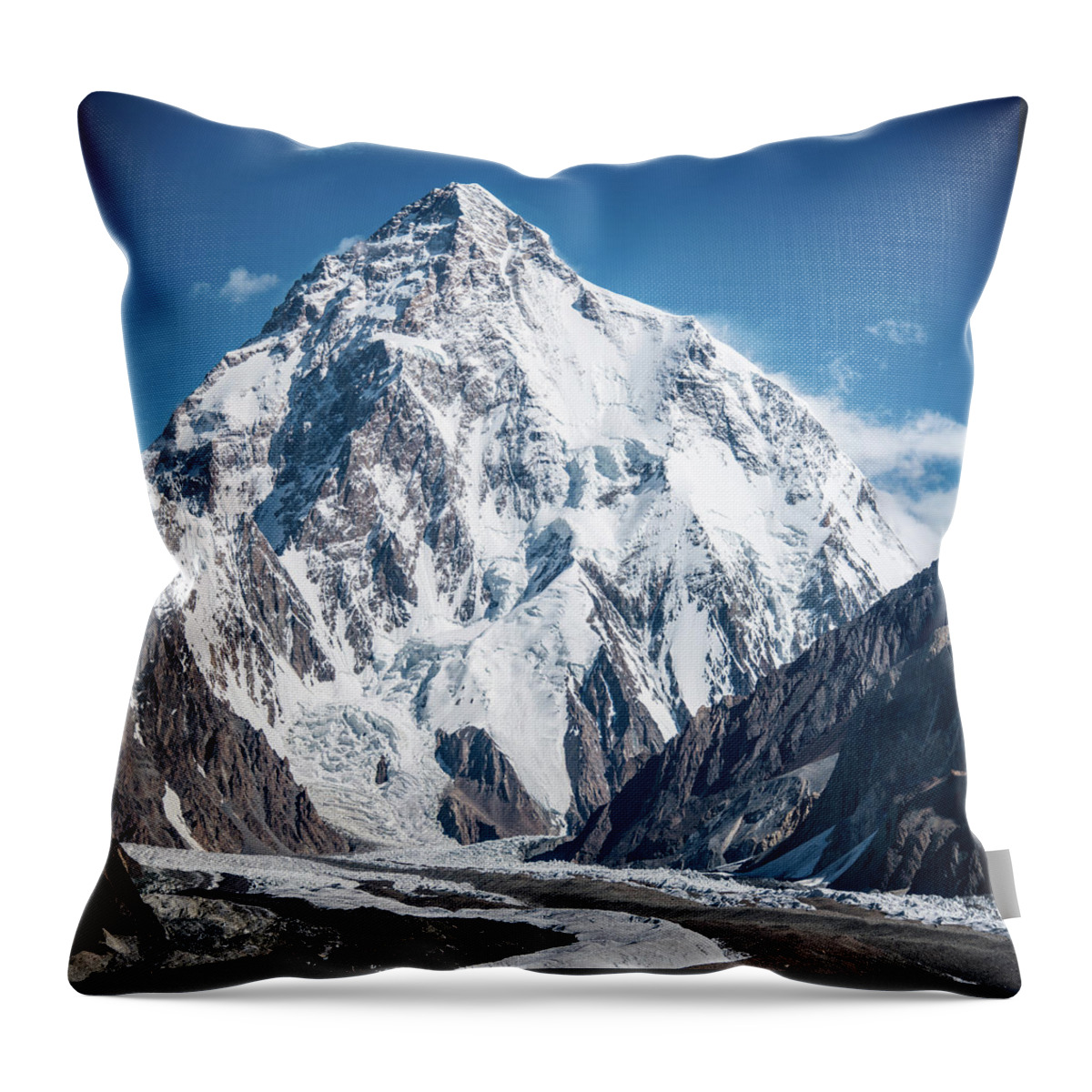 Mountain Throw Pillow featuring the photograph K2 8611 by Jose Lorente