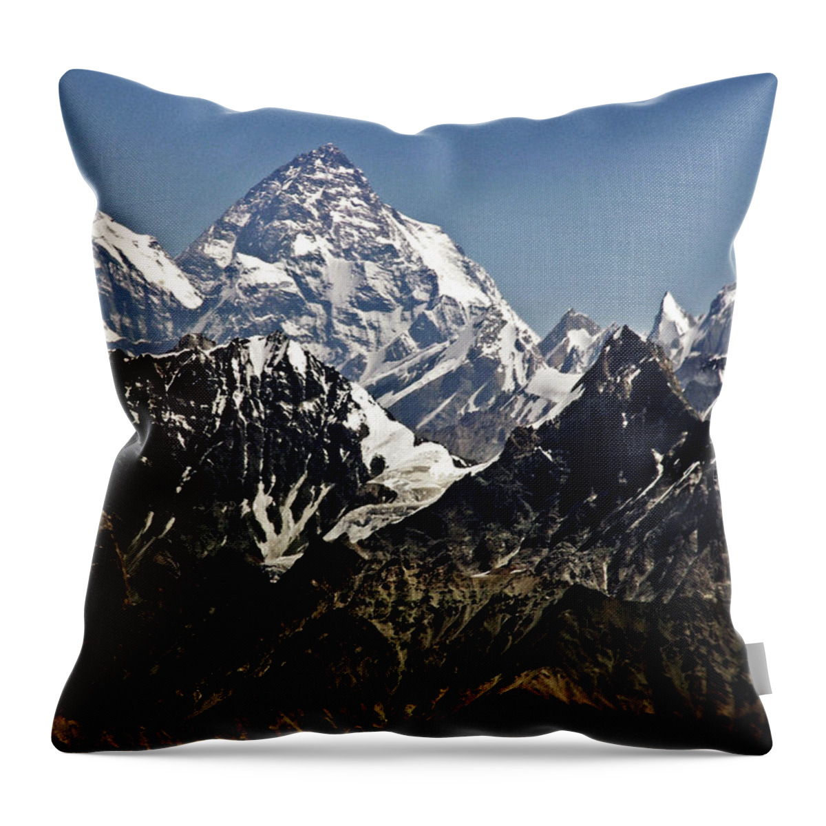 Tranquility Throw Pillow featuring the photograph K2 Mountain by Sylwia Duda
