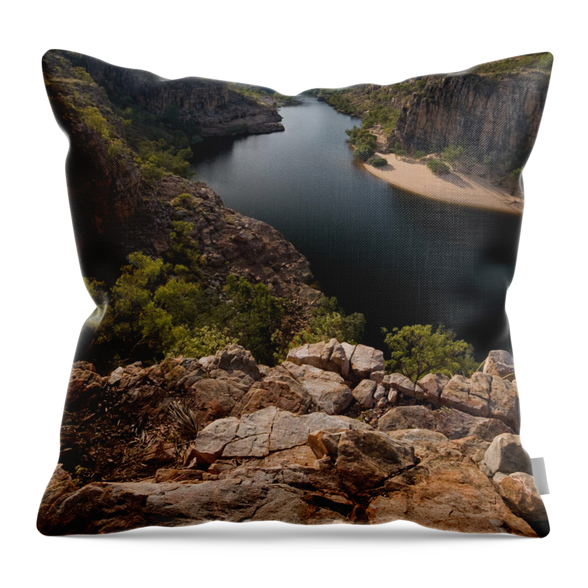 Scenics Throw Pillow featuring the photograph Katherine Gorge by Samvaltenbergs
