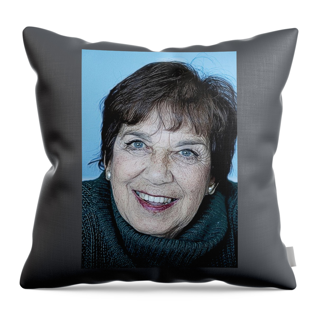 Photoshopped Image Throw Pillow featuring the digital art Kathleen by Steve Glines