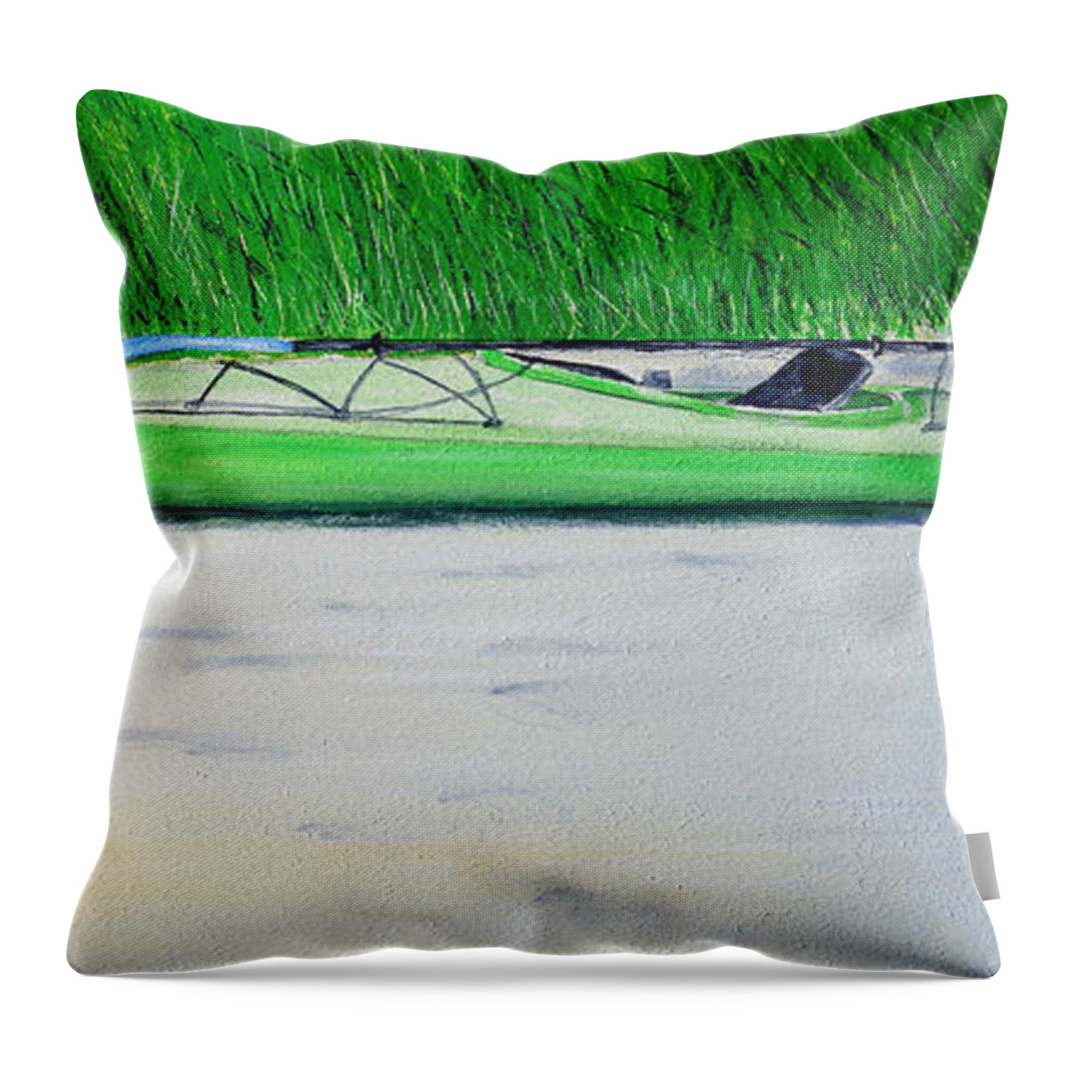Kayak Throw Pillow featuring the painting Kayak Essex River by Paul Gaj