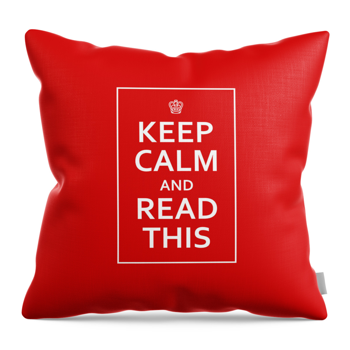 Richard Reeve Throw Pillow featuring the digital art Keep Calm - Read This by Richard Reeve