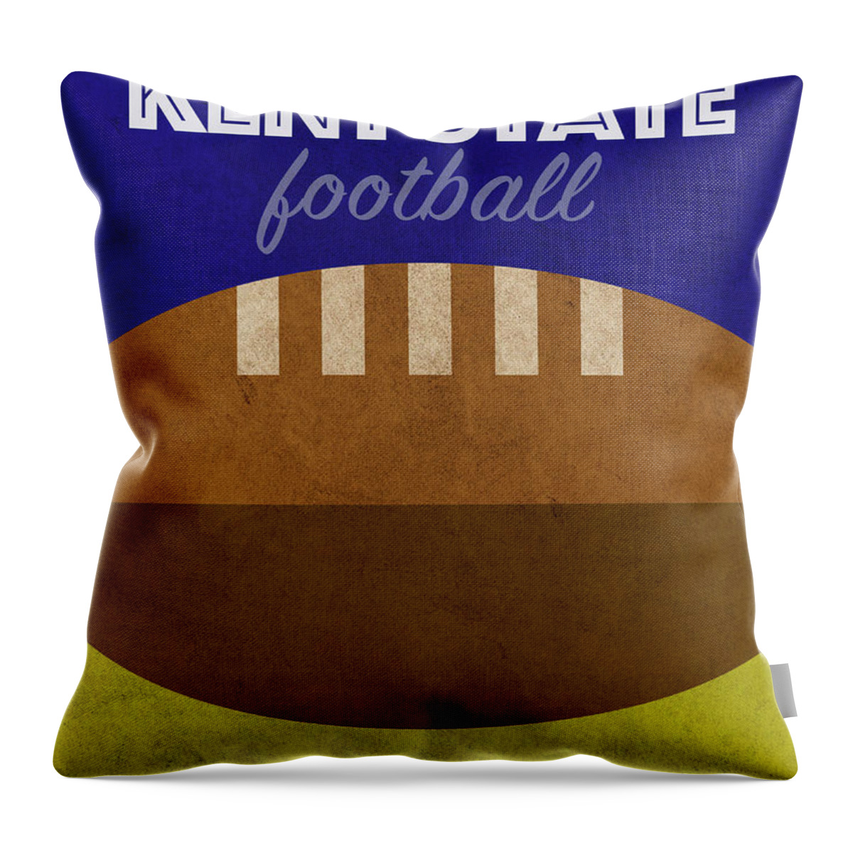 Kent State Throw Pillow featuring the mixed media Kent State Football College Sports Retro Vintage Poster by Design Turnpike
