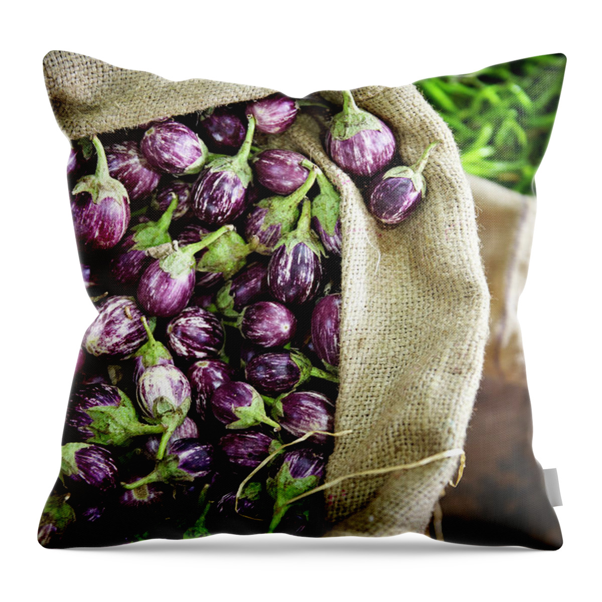Retail Throw Pillow featuring the photograph Kerelan Eggplant by Matthew Leete