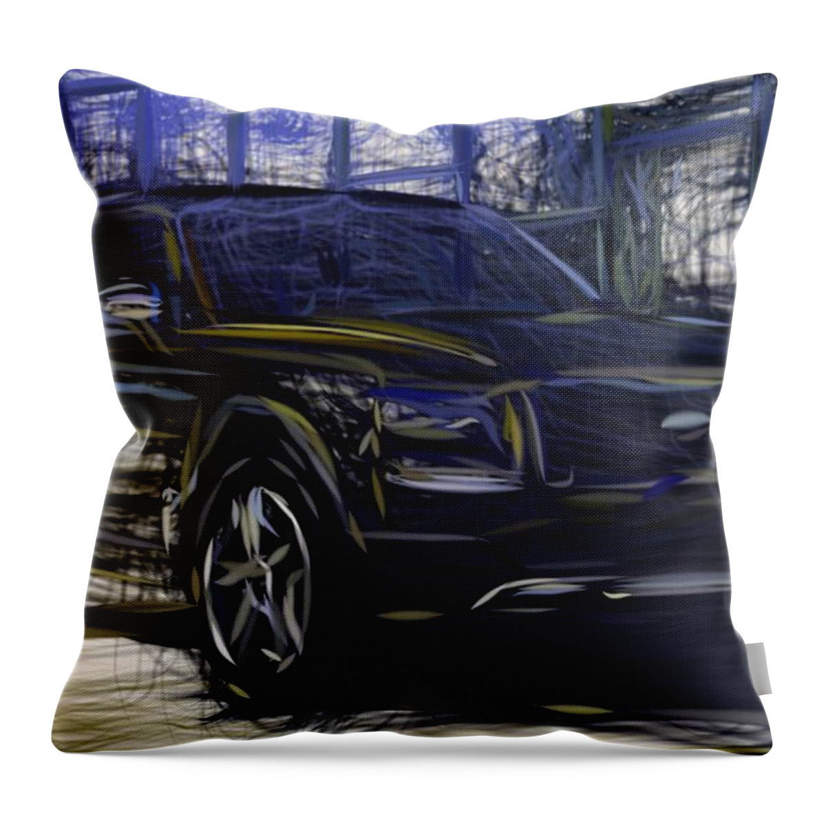Kia Throw Pillow featuring the digital art Kia Telluride Draw by CarsToon Concept