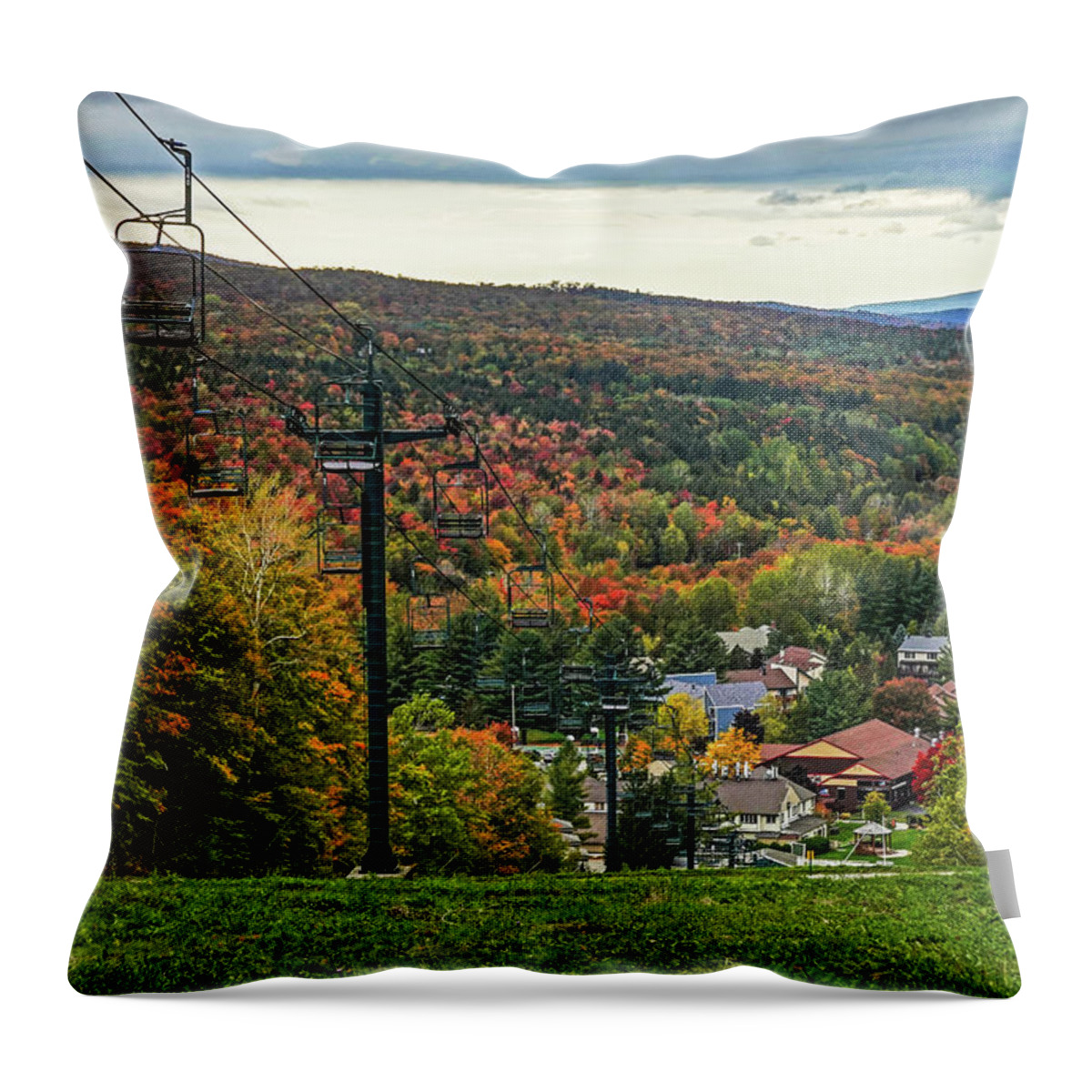 Killington Throw Pillow featuring the photograph Killington VT Fall Foliage New England Autumn by Toby McGuire