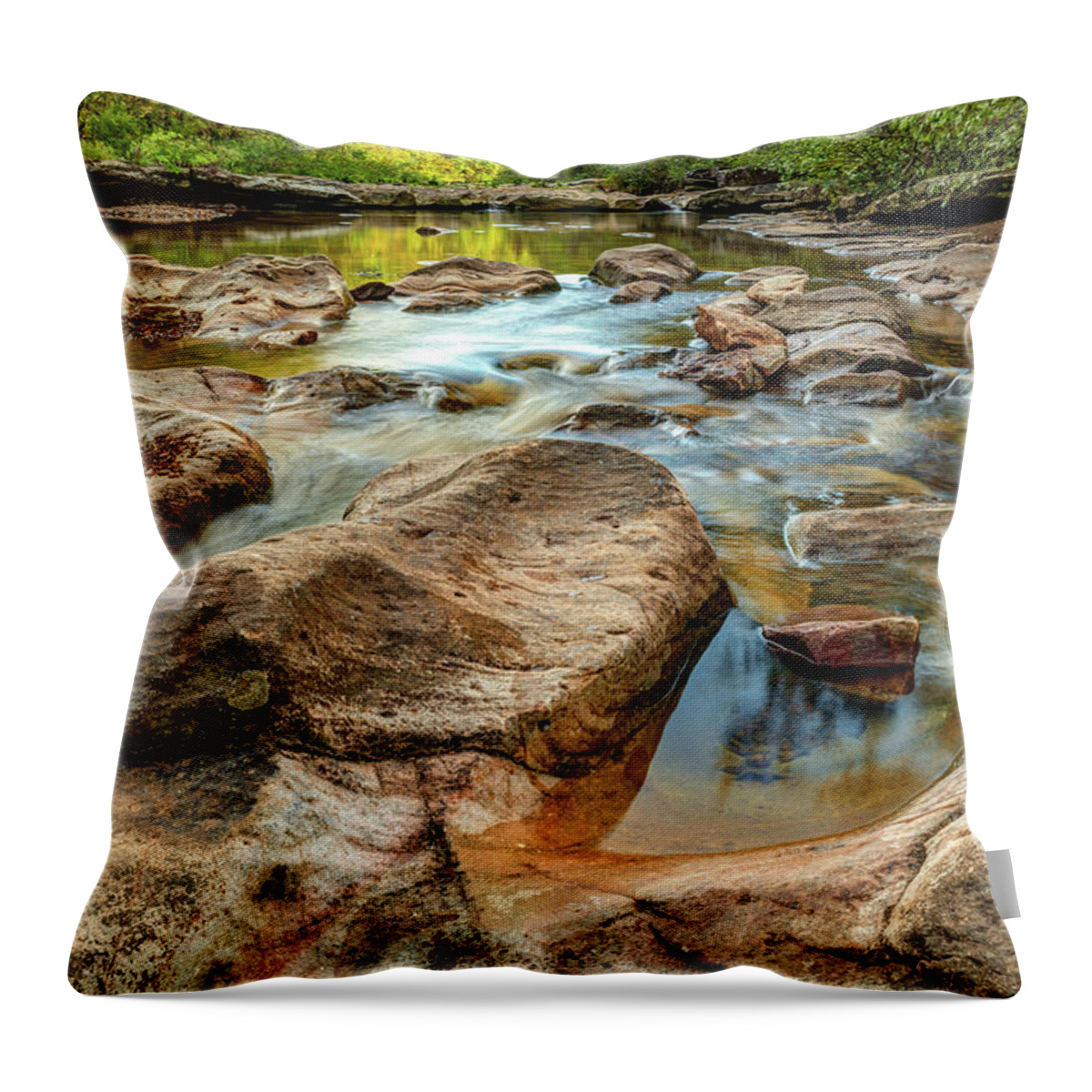 America Throw Pillow featuring the photograph Kings River Falls Nature Trail - Arkansas by Gregory Ballos