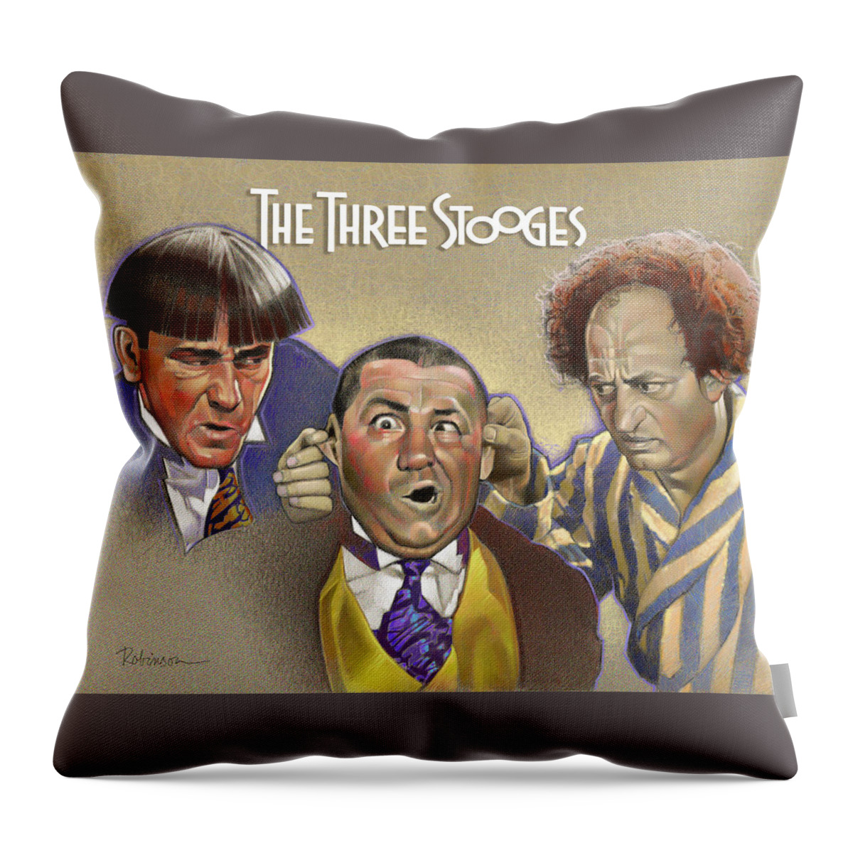 Comedy Throw Pillow featuring the pastel Knuckleheads by D Robinson