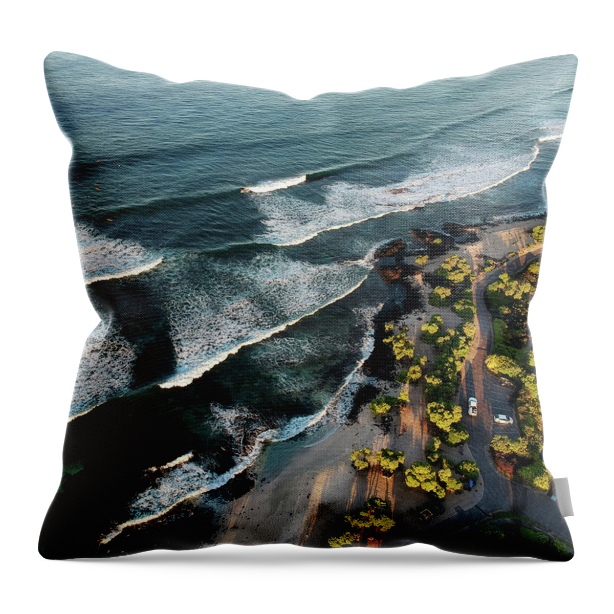 Surf Throw Pillow featuring the photograph Kohanaiki Sets by Christopher Johnson