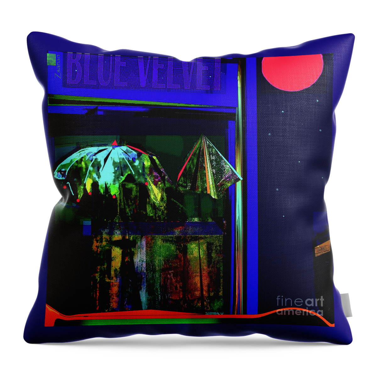 Square Throw Pillow featuring the mixed media La Vie Nocturne No.3 by Zsanan Studio