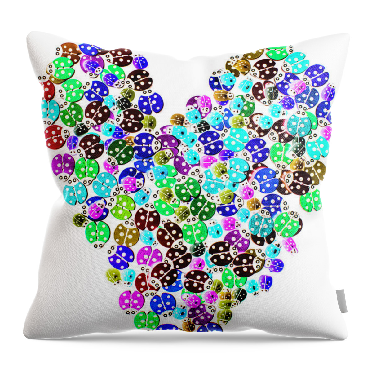 Heart Throw Pillow featuring the photograph Ladybug love by Jorgo Photography