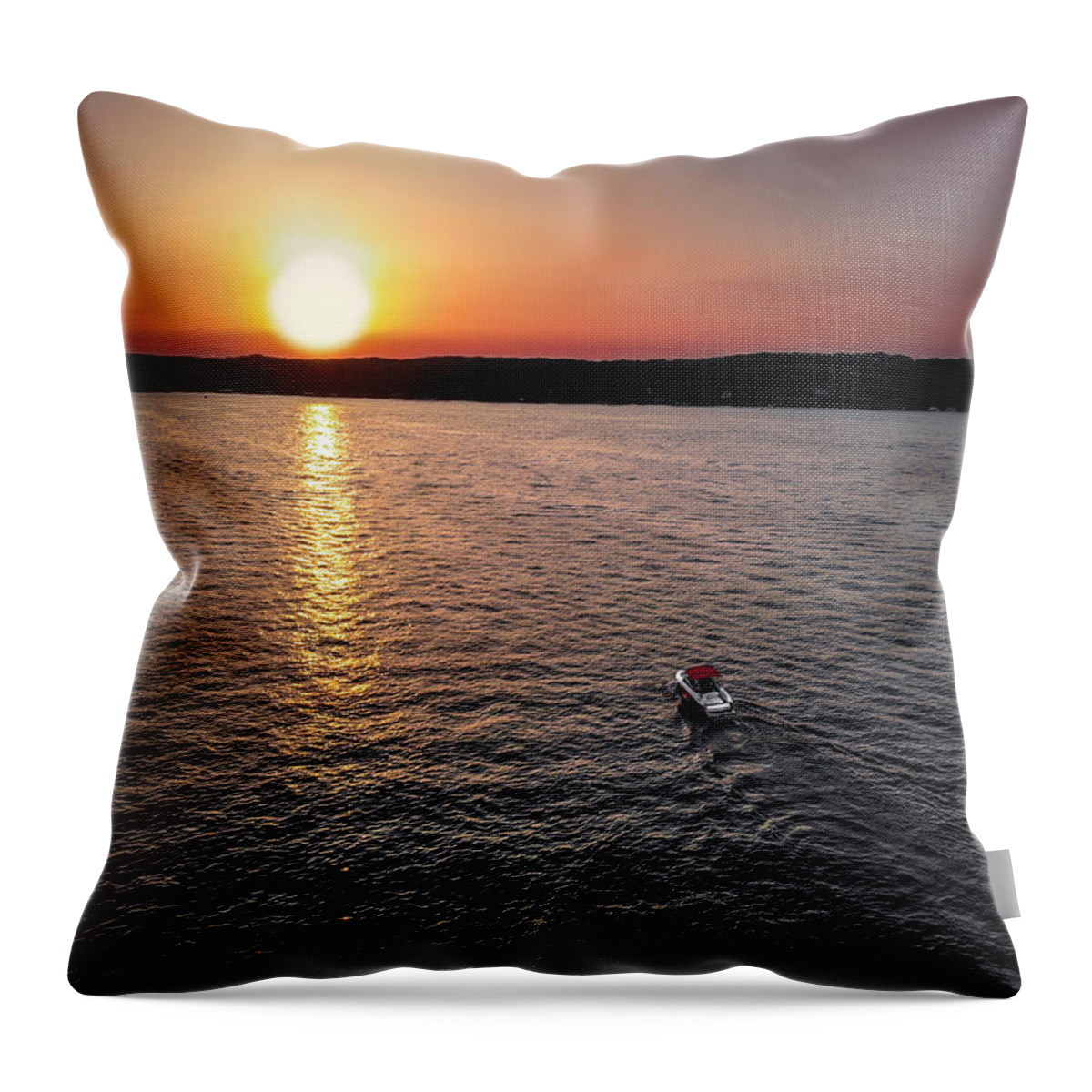 Lake Geneva Throw Pillow featuring the photograph Lake Geneva Sunset by Bobby K