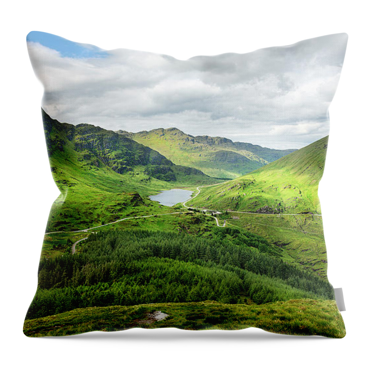 Scenics Throw Pillow featuring the photograph Lake In The Valley On A Cloudy Day by Andrew Tb Tan