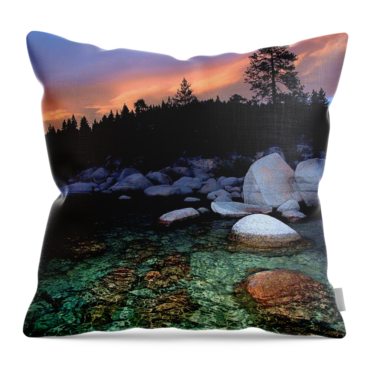 Lake Tahoe Throw Pillow featuring the photograph Lake Tahoe Nightlife by Sean Sarsfield