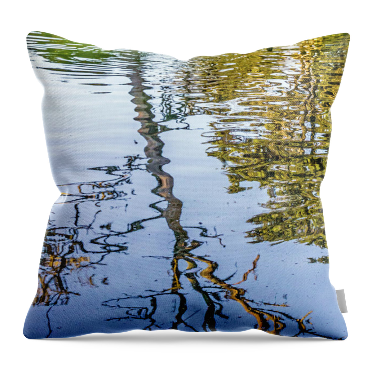 Duck Throw Pillow featuring the photograph Lakeside Reflections II by Kate Brown