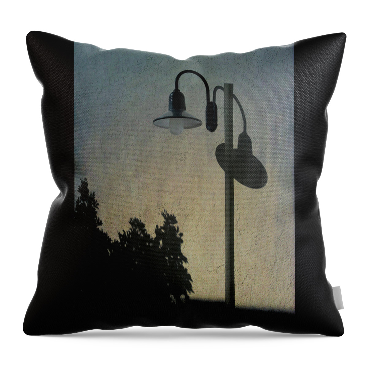 Lamp Throw Pillow featuring the photograph Lamp Blues at Dusk by Mitch Spence