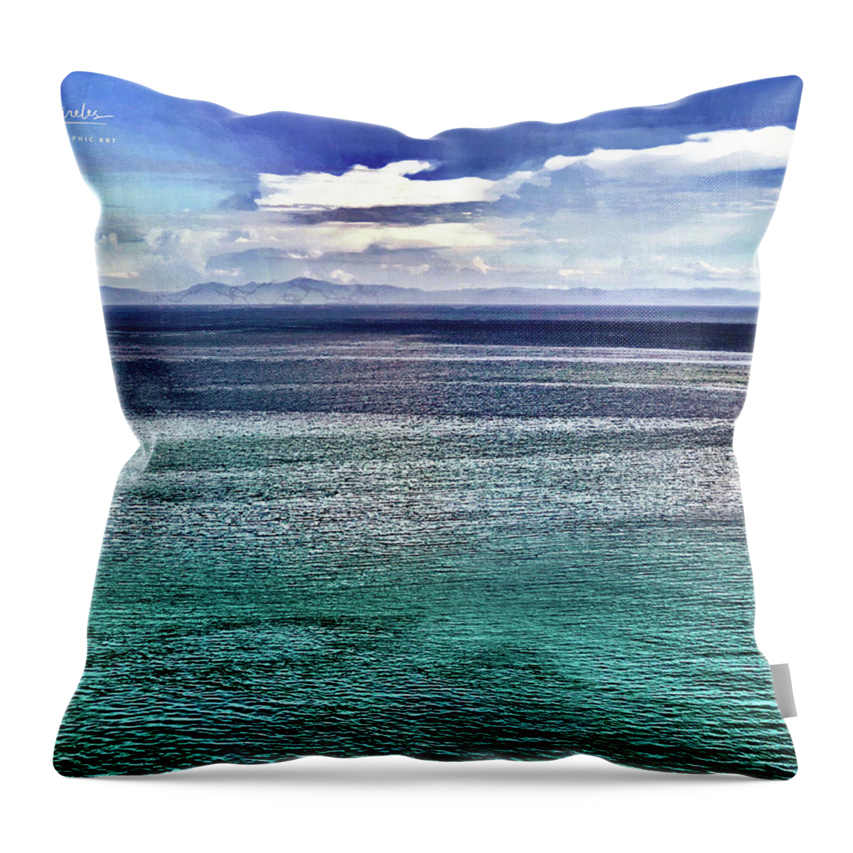 Seascape Throw Pillow featuring the photograph Land Ho by GW Mireles