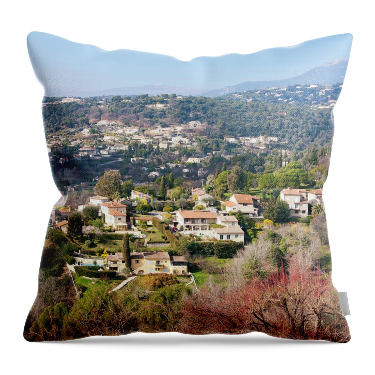 French Riviera Throw Pillow featuring the photograph Landscape In The South Of France by Typo-graphics