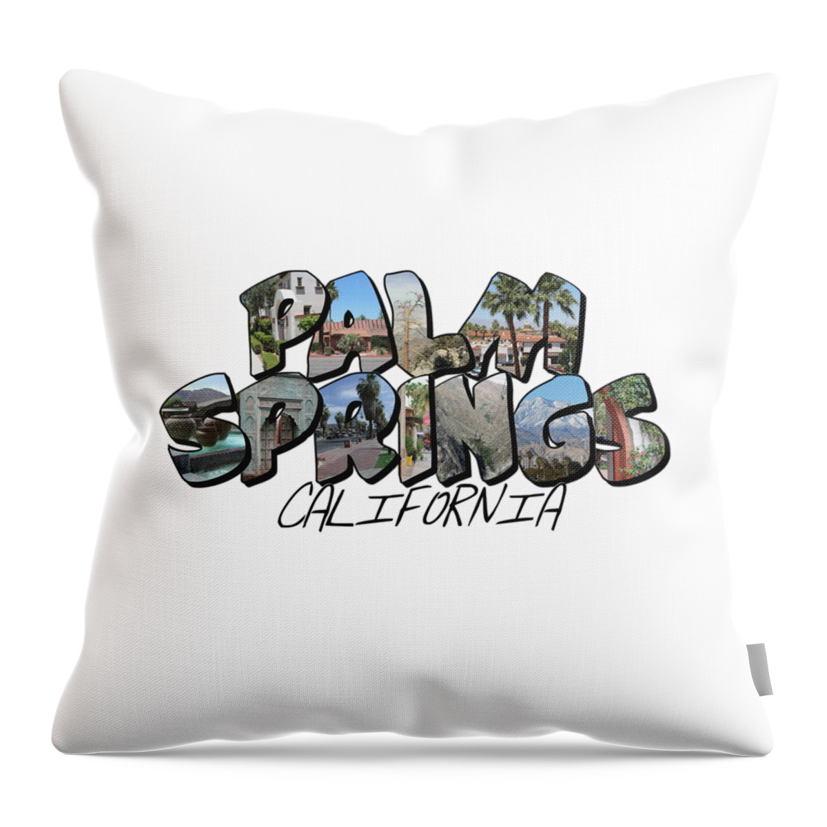 Downtown Palm Springs Throw Pillow featuring the digital art Large Letter Palm Springs California by Colleen Cornelius