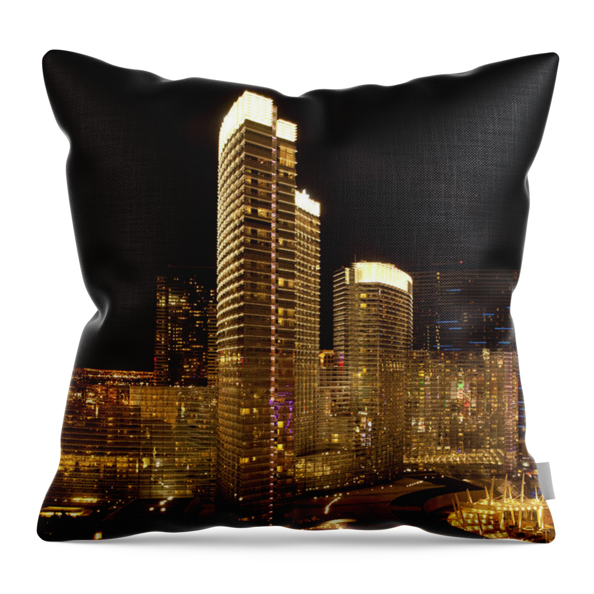 Clear Sky Throw Pillow featuring the photograph Las Vegas At Night by Steve Lewis Stock