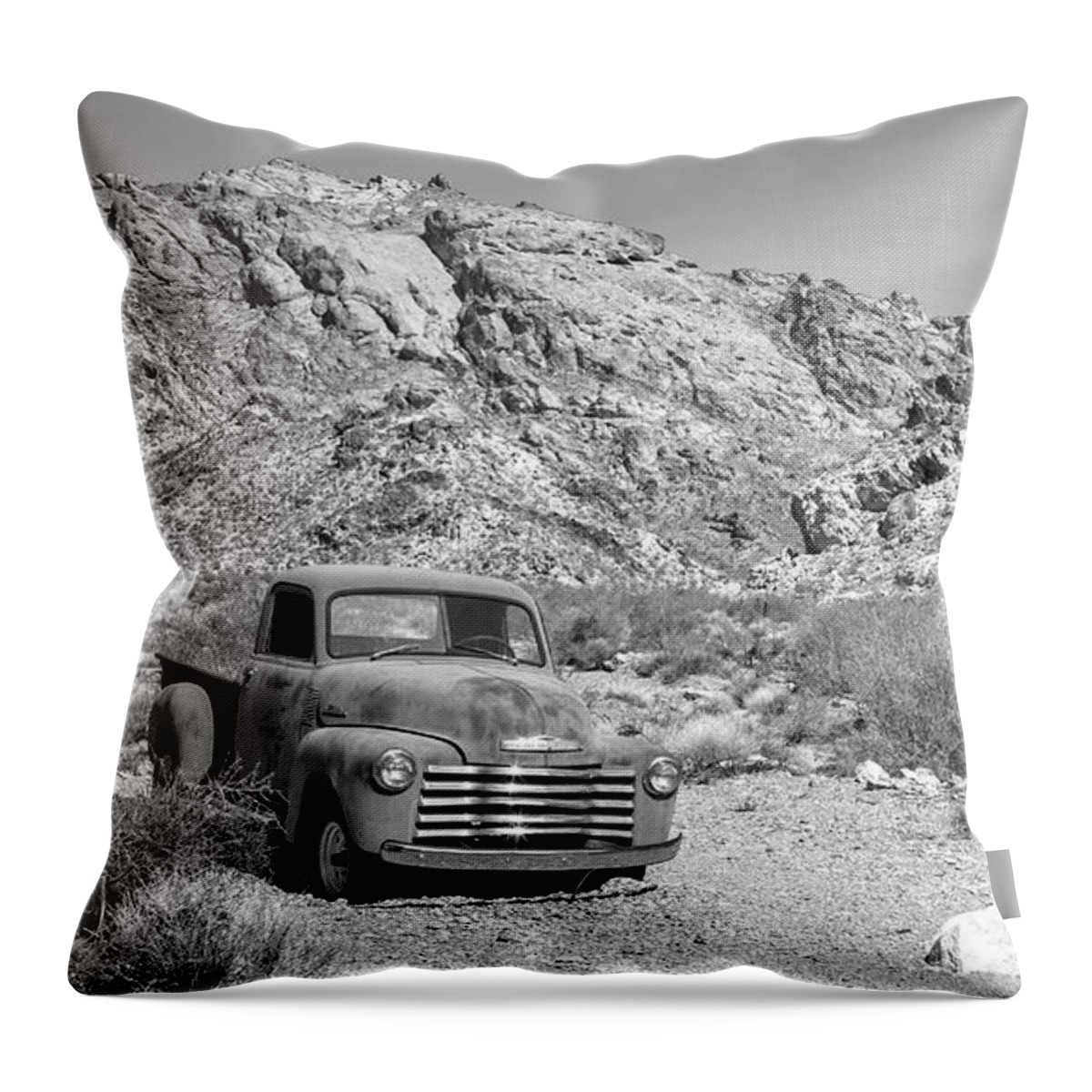Route 66 Throw Pillow featuring the photograph Last Gasp in the Desert by Edward Fielding