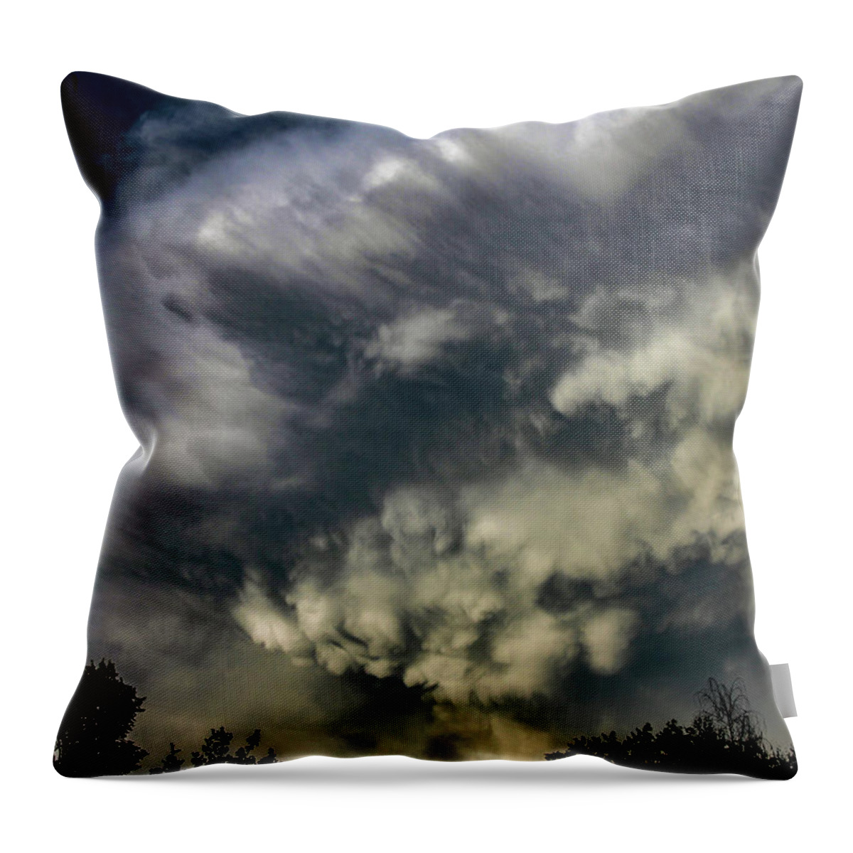 Nebraskasc Throw Pillow featuring the photograph Late Afternoon Nebraska Thunderstorms 077 by Dale Kaminski