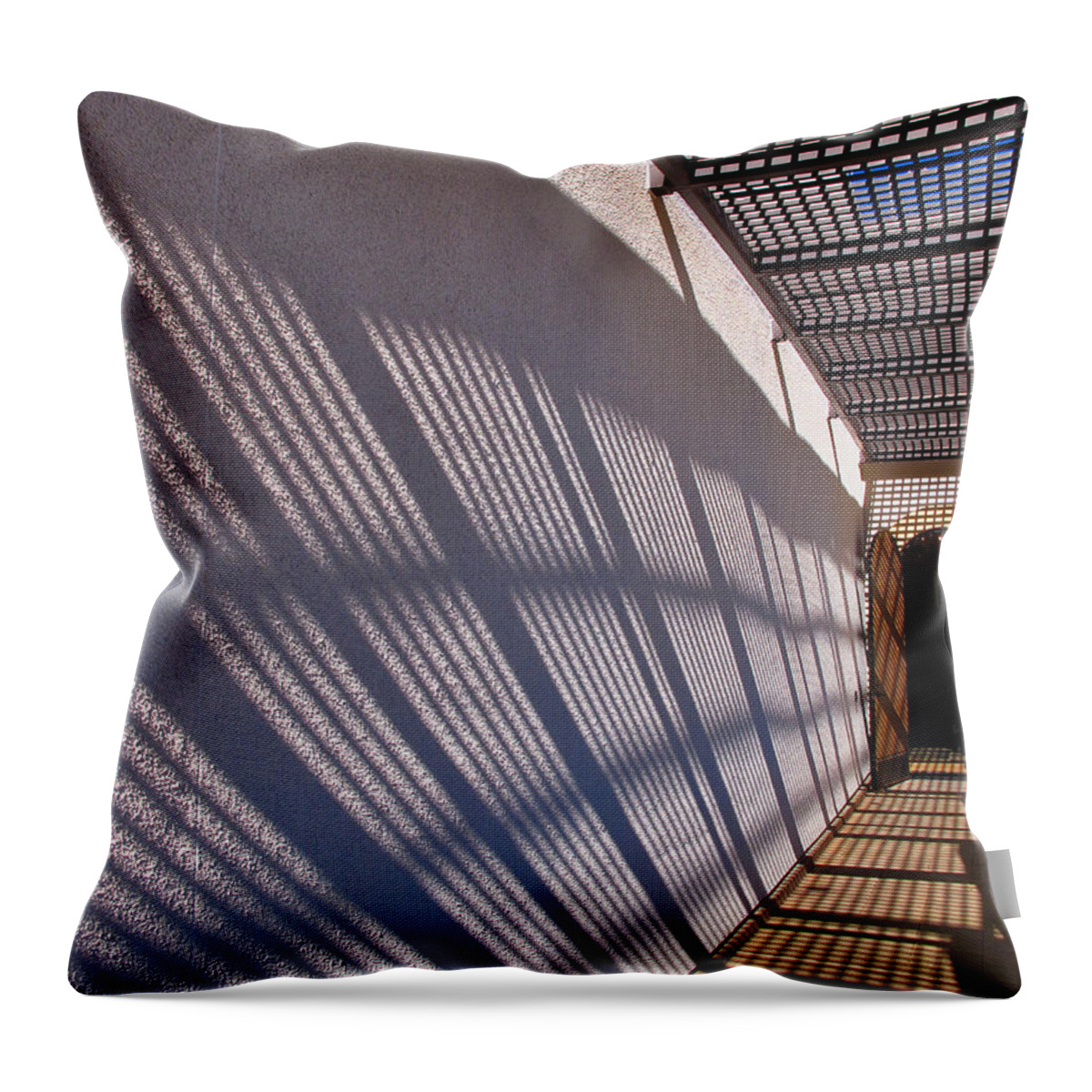 Shadows Throw Pillow featuring the photograph Lattice Shadows by Tom Gresham