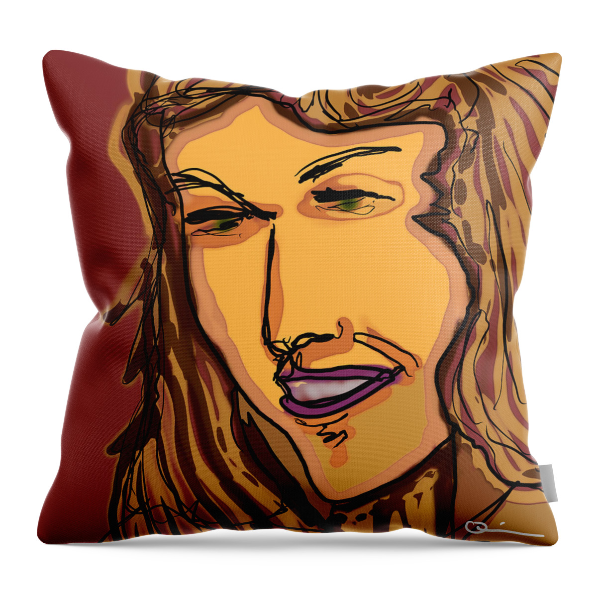 Quiros Throw Pillow featuring the digital art Laugh by Jeffrey Quiros
