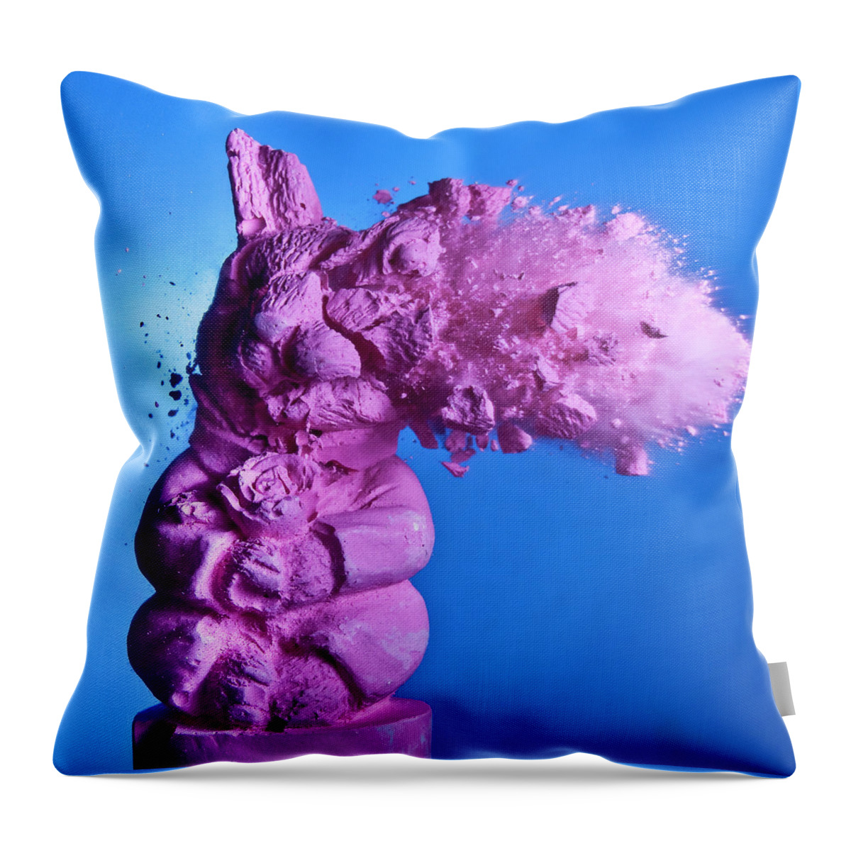 Animal Themes Throw Pillow featuring the photograph Lavender Chalk Bunnisattva by Colorful High Speed Photographs