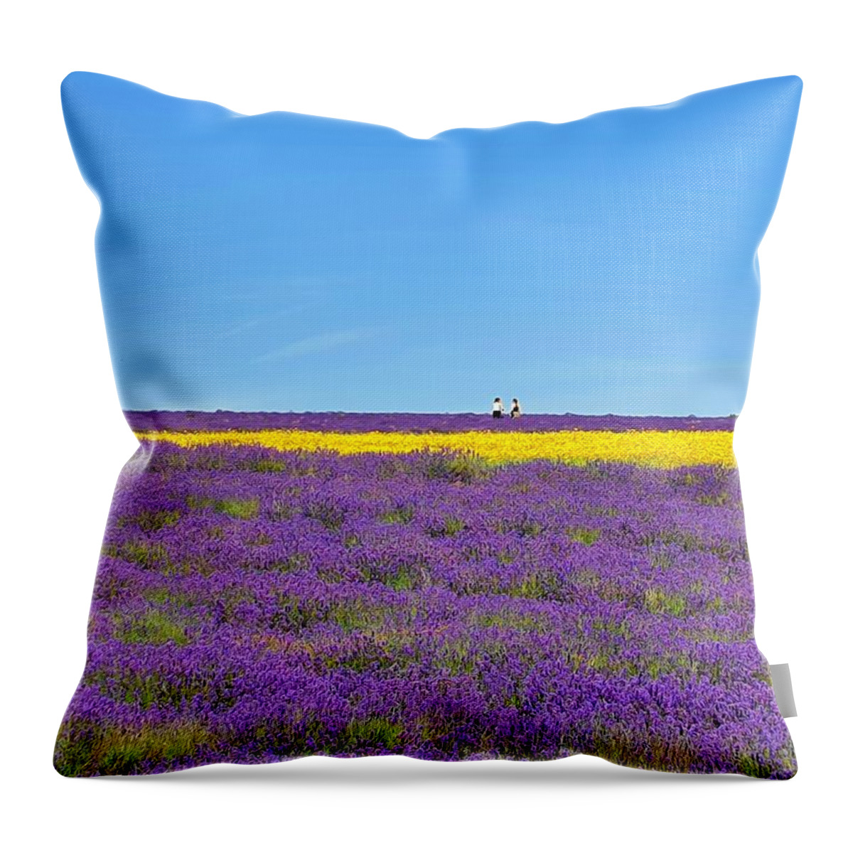 Wildflowers Throw Pillow featuring the photograph Lavender Heaven by Andrea Whitaker