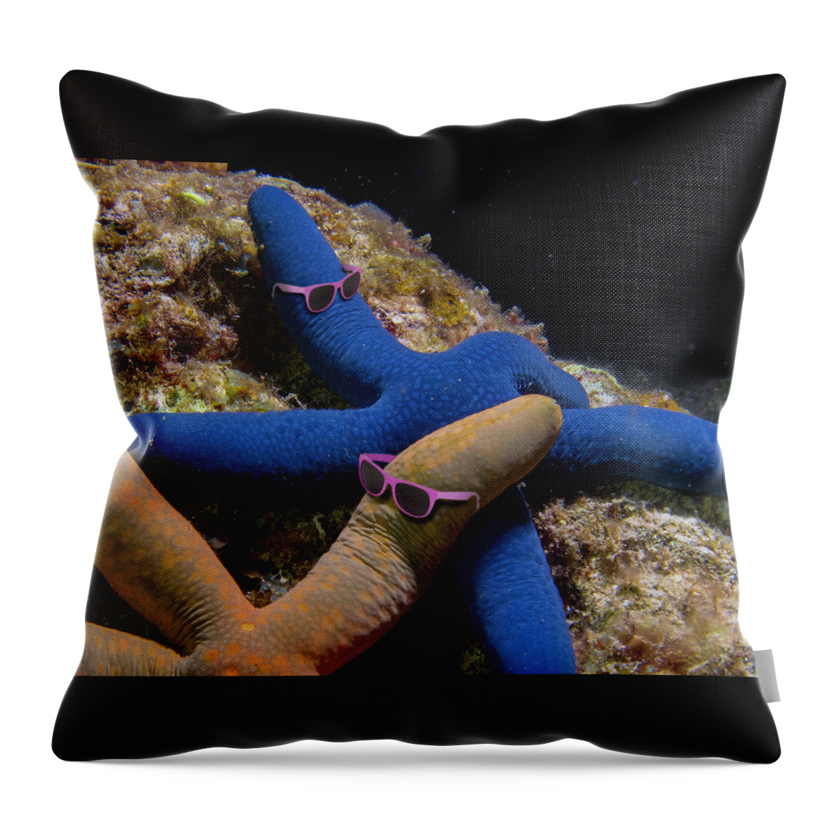 Starfish Throw Pillow featuring the digital art Lazy Day Starfish by Gary Hughes