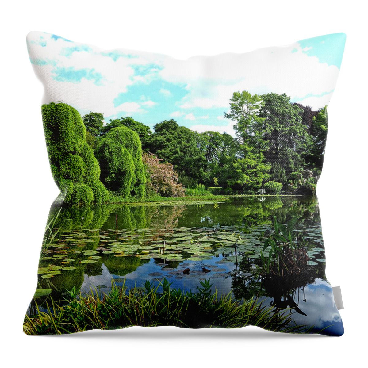 Landscape Throw Pillow featuring the photograph Le Parc de Bagatelle by Alex Cassels