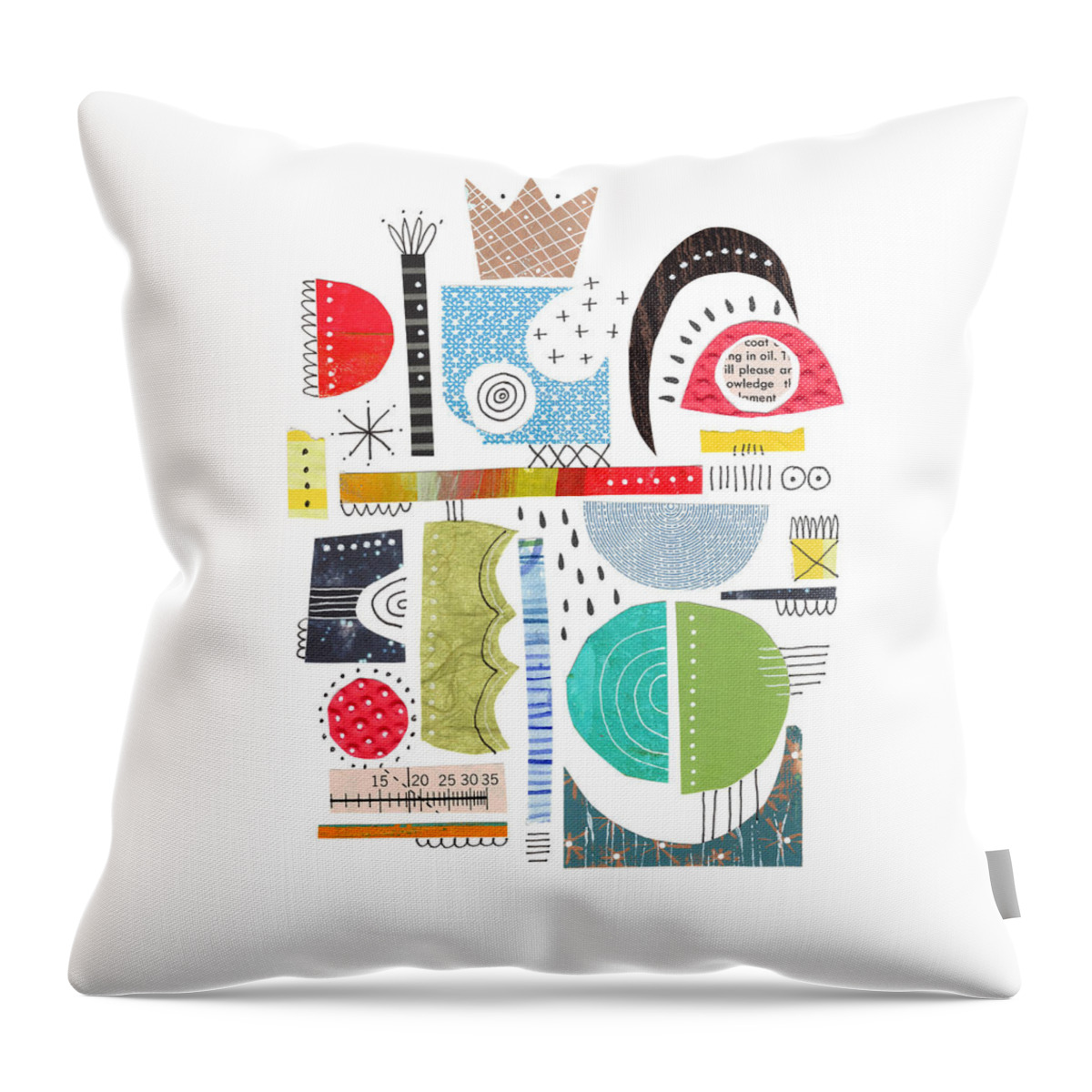 Collage Throw Pillow featuring the mixed media Le Roi Couleur by Lucie Duclos
