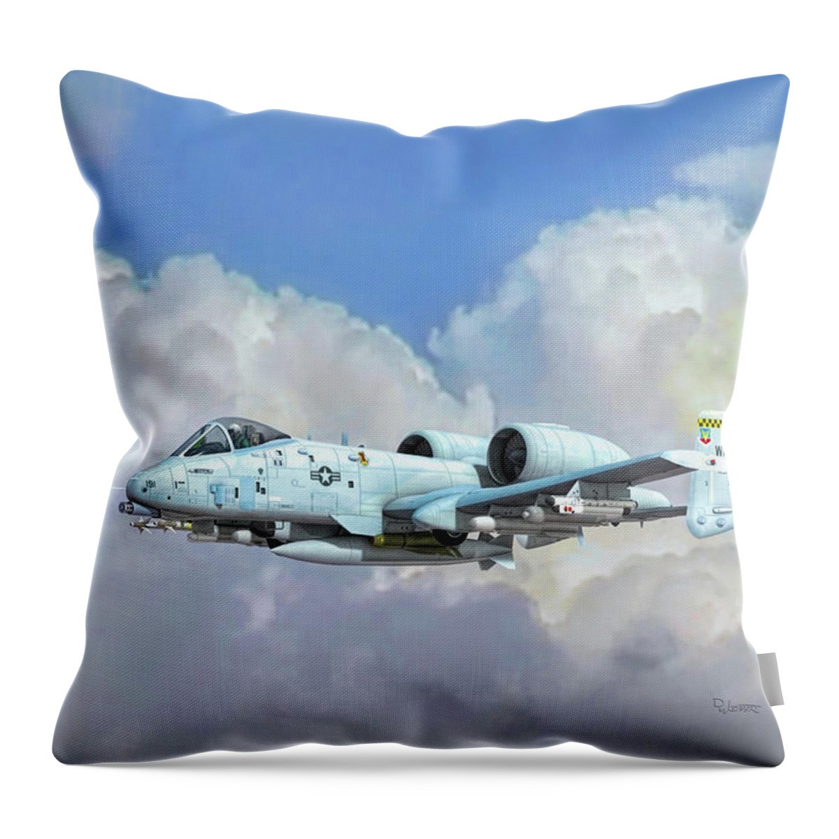 A-10 Throw Pillow featuring the digital art Lethal Weapon by David Luebbert