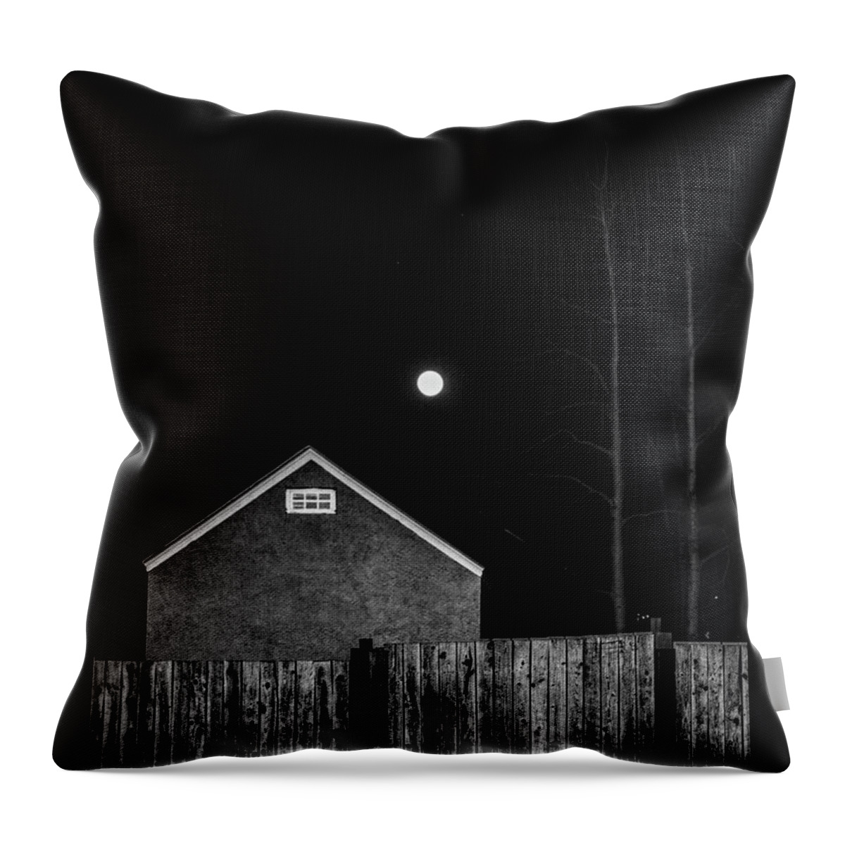 Moon And Building Throw Pillow featuring the photograph Let's Dance by Sandra Dalton