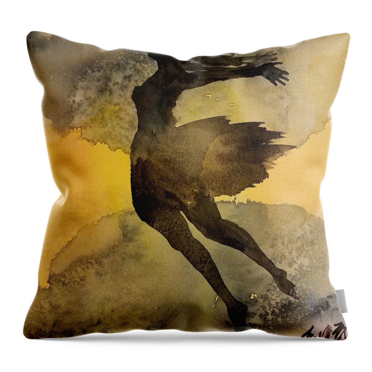 Lets Fly K Throw Pillow featuring the painting Lets fly K by Han in Huang wong
