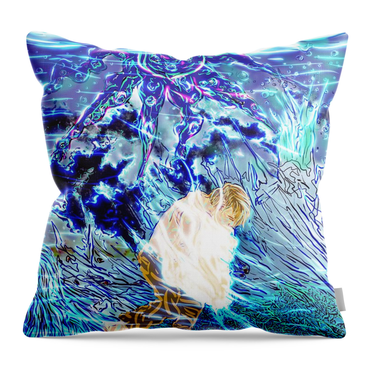 Digital Art Throw Pillow featuring the digital art Life Forces by Angela Weddle