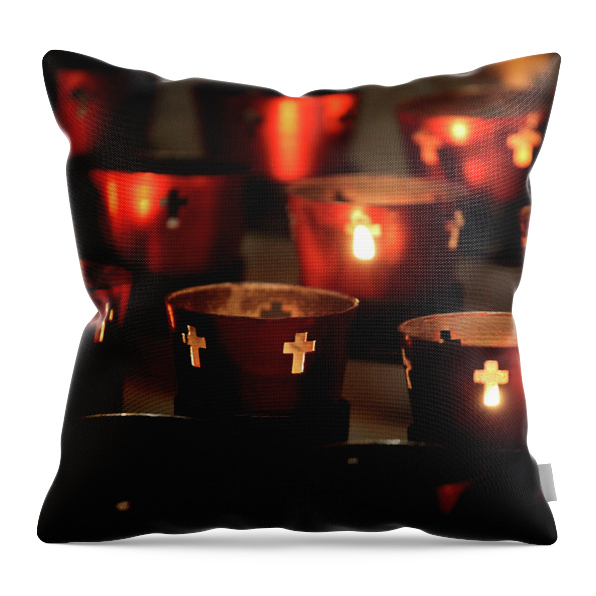 Concepts & Topics Throw Pillow featuring the photograph Light A Candle by Akaplummer