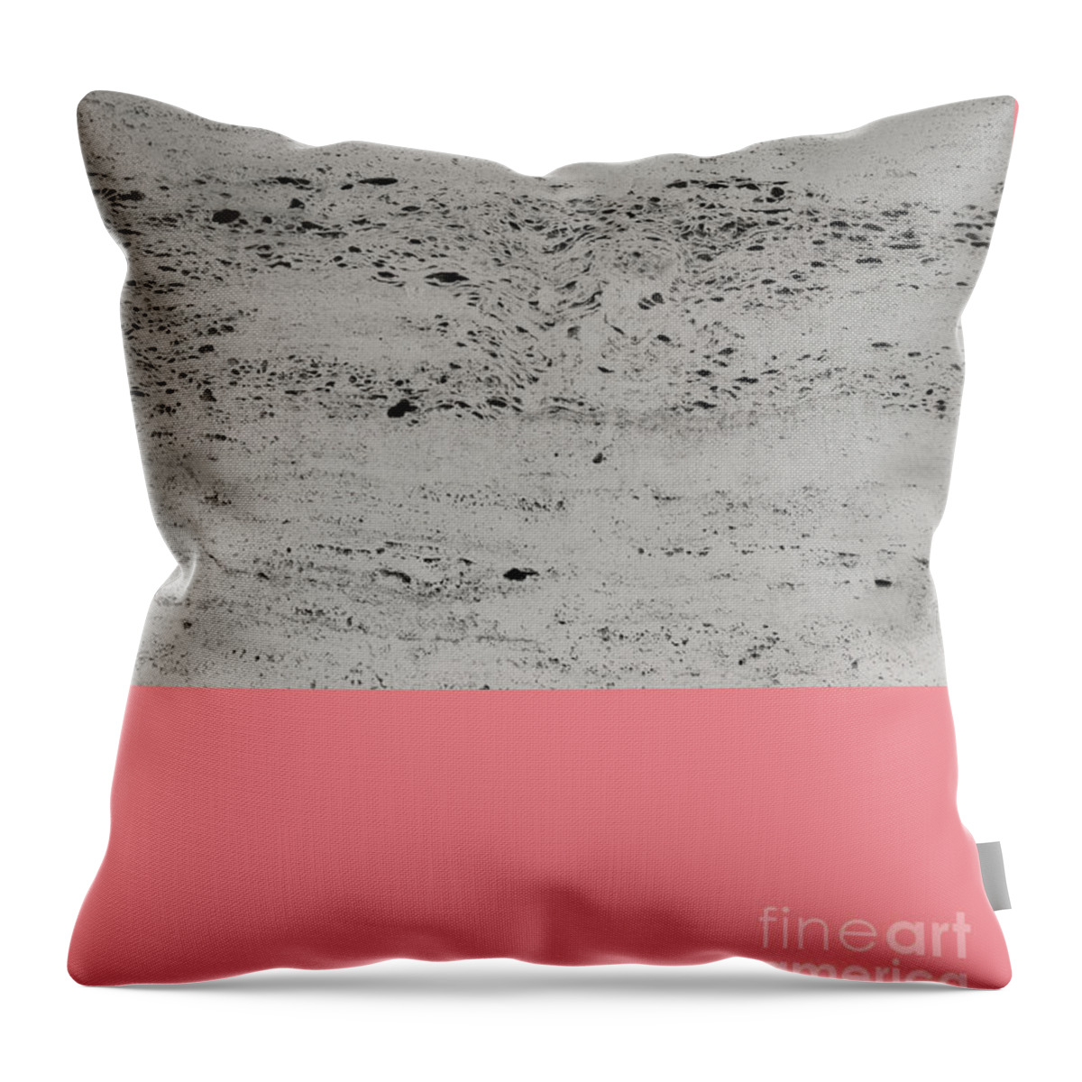 Collage Throw Pillow featuring the mixed media Light Coral on Concrete #2 #decor #art by Anitas and Bellas Art