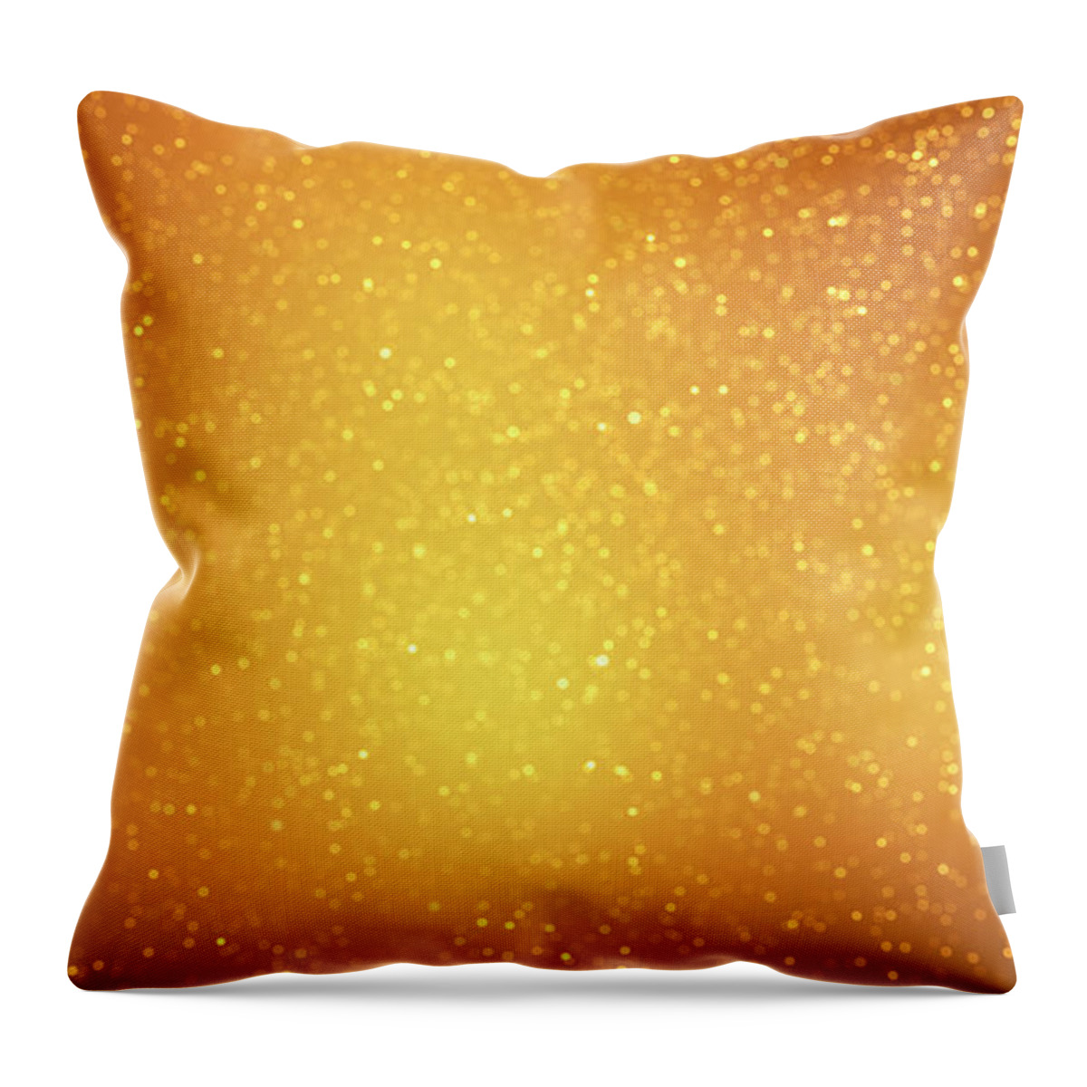 Particle Throw Pillow featuring the photograph Light Gold Sparkles On A Darker And by Brainmaster