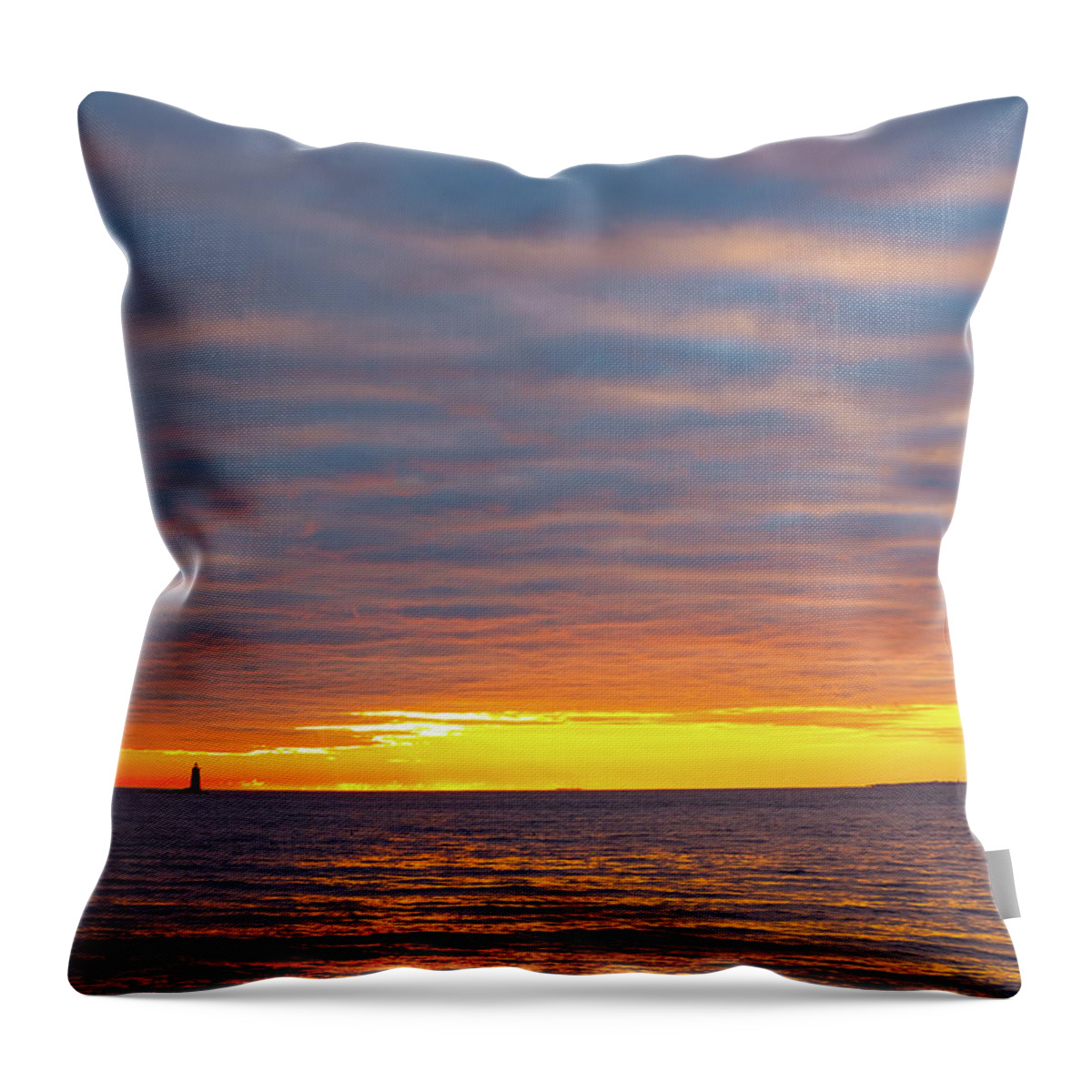 New Hampshire Throw Pillow featuring the photograph Light On The Horizon by Jeff Sinon