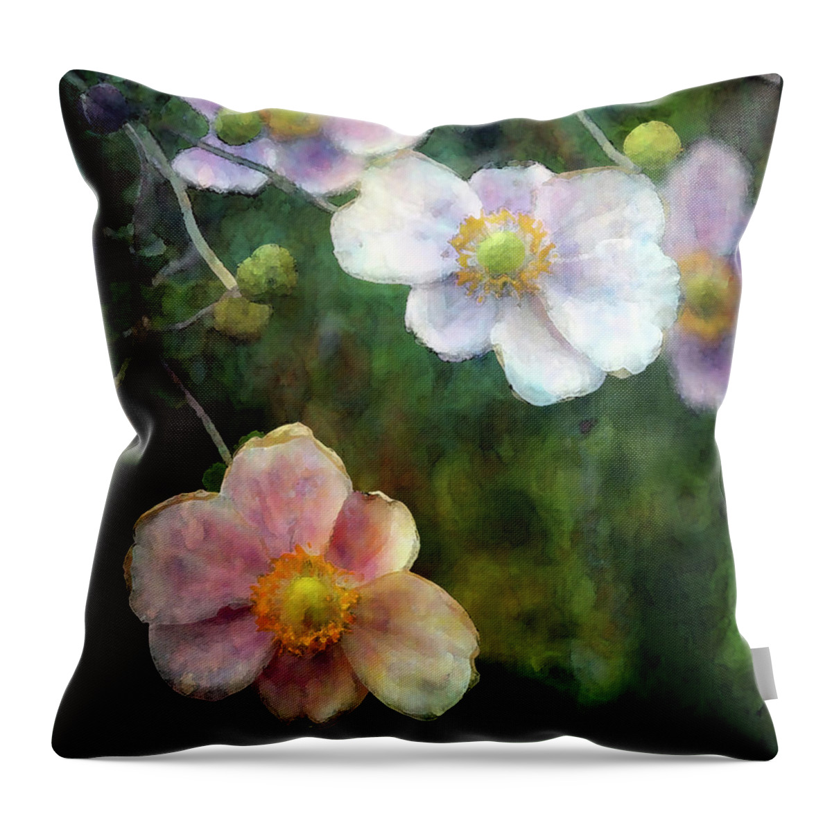 Impressionist Throw Pillow featuring the photograph Light Wood Rose 4781 IDP_4 by Steven Ward