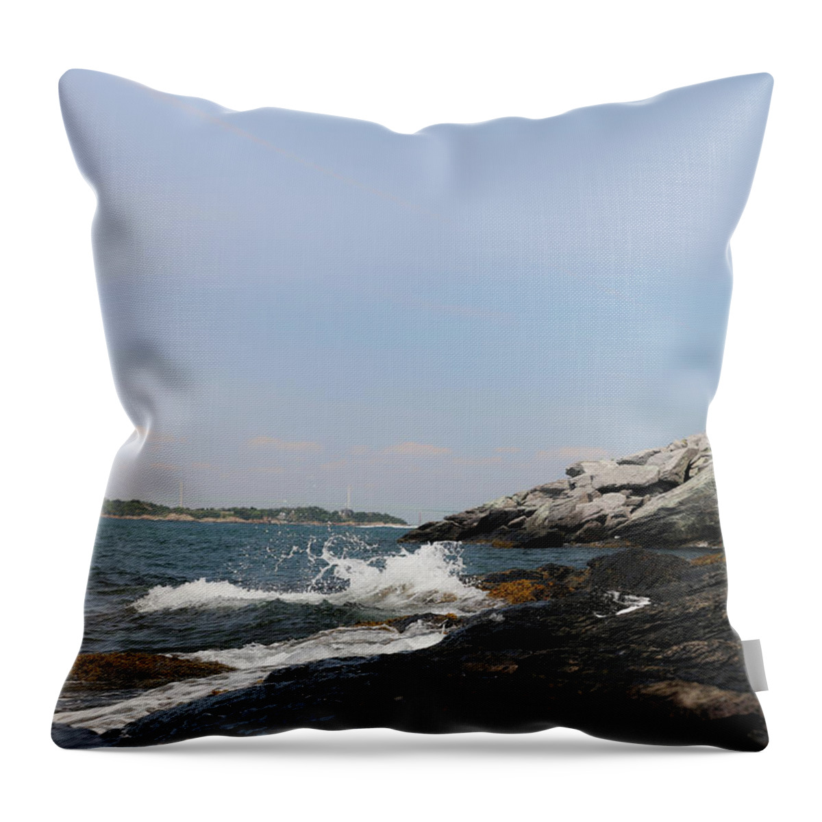 Lighthouse Throw Pillow featuring the photograph Castle Hill Lighthouse 7 by Doolittle Photography and Art